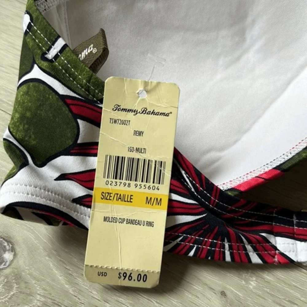 Tommy Bahama Remy Molded Cup‎ Bandeau U-Ring Bikini Top Multicolor Medium NWT